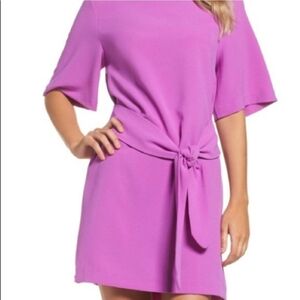 Elegant Pink Tie-Front Dress